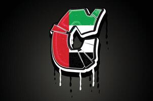 Emirati Arabi Uniti c mano lettering graffiti gocciolante vettore modello