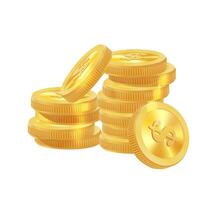 realistico d'oro monete mucchio. pile vettore