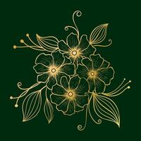 lusso oro e natura verde sfondo vettore illustrazione. floreale modello mano disegnato modello per striscione.
