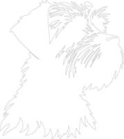 dandy dinmont terrier schema silhouette vettore