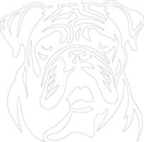 bulldog schema silhouette vettore