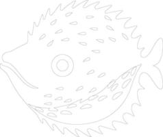 Blowfish schema silhouette vettore
