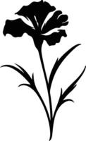 ai generato dianthus nero silhouette vettore