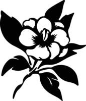 ai generato gardenia nero silhouette vettore