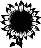 ai generato girasole nero silhouette vettore