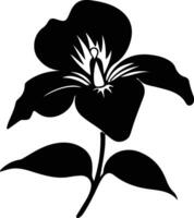 ai generato Trillium nero silhouette vettore