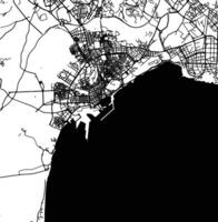 silhouette carta geografica di alicante Spagna. vettore