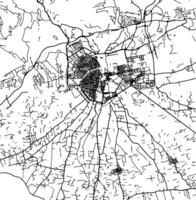 silhouette carta geografica di elche Spagna. vettore