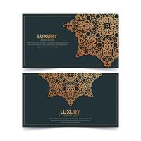 carta decorativa mandala di lusso in colore oro vettore