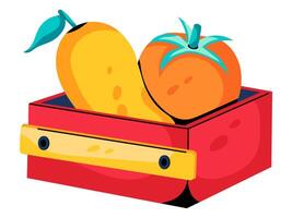 frutta carrello design con moderno illustrazione concetto stile per distintivo azienda agricola agricoltura etichetta illustrazione vettore
