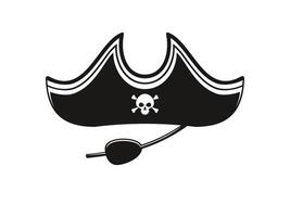 pirata marinaio foto cabina maschera, occhio toppa e cappello vettore