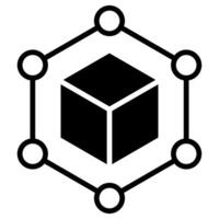 blockchain tecnologia icona linea vettore illustrazione
