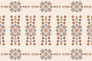 tradizionale etnico motivi ikat geometrico tessuto modello attraversare punto.ikat ricamo etnico orientale pixel Marrone crema sfondo. astratto, vettore, illustrazione. trama, sciarpa, decorazione, carta da parati. vettore