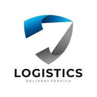 logistica logo, freccia design logo modello, vettore illustrazione