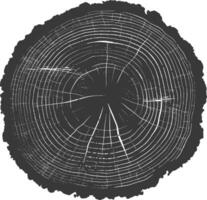 ai generato silhouette albero anelli legna nero colore solo vettore