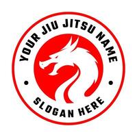 Drago jiu jitsu logo design modello vettore