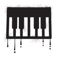 pianoforte graffiti con nero spray dipingere arte vettore