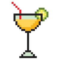 cocktail nel pixel arte stile vettore