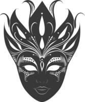 ai generato silhouette maschera per il masquerade nero colore solo vettore