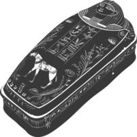 ai generato silhouette antico Egitto sarcofago nero colore solo vettore