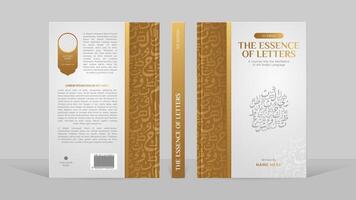 islamico Arabo stile bianca e d'oro libro copertina modello design con Arabo calligrafia modello vettore