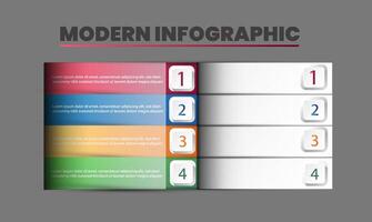 moderno Infografica 4 elemento. elegante 4 passo moderno Infografica vettore illustrazione