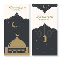 Ramadan kareem saluto carte. Ramadan mubarak. Arabo. vettore