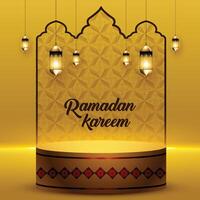 d'oro colore Ramadan kareem vettore modello design