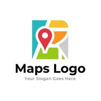 carta geografica perno logo design elemento. carta geografica perno Posizione icona logo design vettore