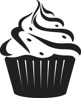 zucchero corsa eleganza vettore nero Cupcake frustato beatitudine fascino Cupcake icona nero