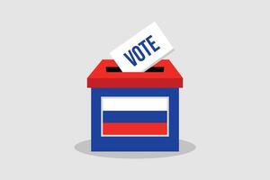un' piatto vettore illustrazione di un' scrutinio scatola. Russia presidenziale elezioni. ogni votazione conta. marzo, 2024