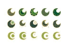 islamico Luna illustrazione elemento impostato vettore