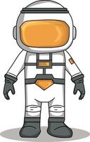 astronauta cartone animato personaggio in piedi su un' bianca sfondo vettore