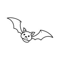 cartone animato pipistrello icona. clip arte, carino mostro scarabocchio. Halloween decorativo elemento. vettore