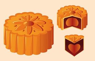 dolce cinese mooncake vettore