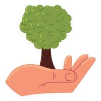 la mano tiene l'albero vettore