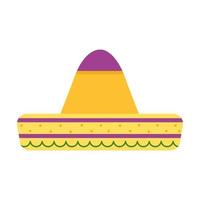 cappello messicano stile piatto icona disegno vettoriale