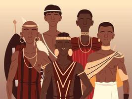 popolo africano aborigeno vettore