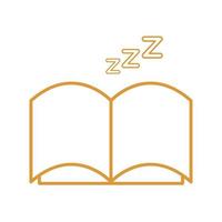 disegno vettoriale dell'icona di stile della linea del libro del sonno