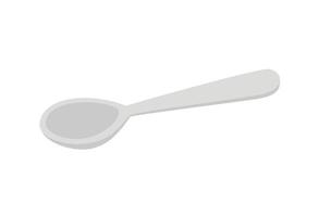 cucchiaio di colore grigio su sfondo bianco vettore