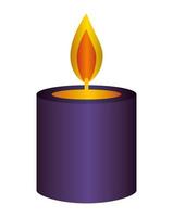 disegno vettoriale icona candela viola isolato