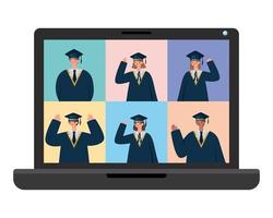 studenti in laurea virtuale vettore