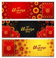 banner pacchetto rosso capodanno cinese vettore