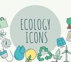 poster di icone di ecologia vettore