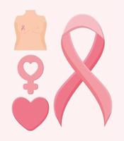 quattro articoli per il cancro al seno vettore