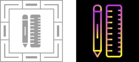 matita con righello vettore icona