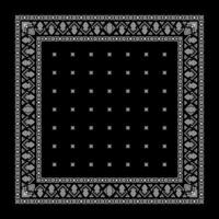 semplice nero bandana decorato con bianca geometrico ornamento quello può essere applicato per tessuti di vario colori vettore