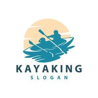 kayak logo canoa pagaia selvaggio avventura fiume design vettore illustrazione Vintage ▾ stile