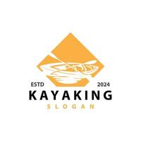 kayak logo canoa pagaia selvaggio avventura fiume design vettore illustrazione Vintage ▾ stile