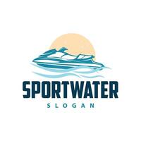 Jet sciare logo marino sport Moto d'acqua marca logo distintivo modello estremo acqua da corsa vettore attività commerciale design